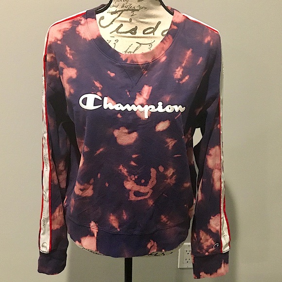 Rare! Bleach-Dyed Champion Pullover Sweatshirt - Picture 1 of 15